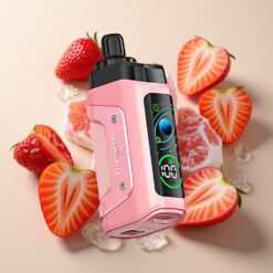 Razz Bar 45000 Puffs Braškinių Ledų Adjustable Airflow ir Type-C