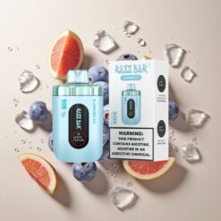 Razz Bar 50K Puffs Mėlynųjų Uogų Ledas su 650 mAh baterija